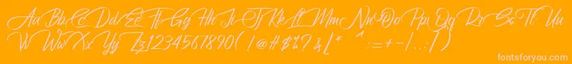 AtziluthScript Font – Pink Fonts on Orange Background