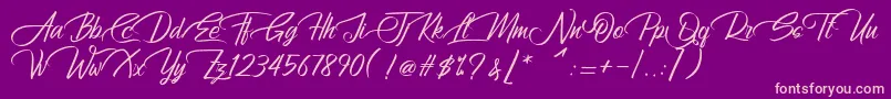 AtziluthScript Font – Pink Fonts on Purple Background