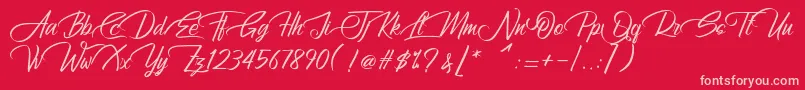 AtziluthScript-Schriftart – Rosa Schriften auf rotem Hintergrund