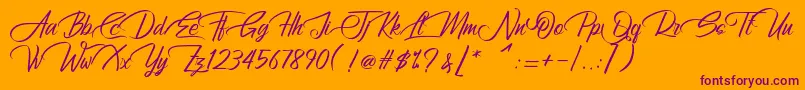 AtziluthScript Font – Purple Fonts on Orange Background