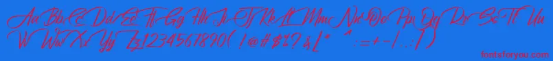AtziluthScript Font – Red Fonts on Blue Background