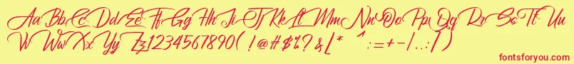 AtziluthScript Font – Red Fonts on Yellow Background