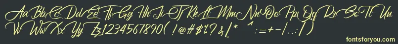 AtziluthScript-Schriftart – Gelbe Schriften auf schwarzem Hintergrund