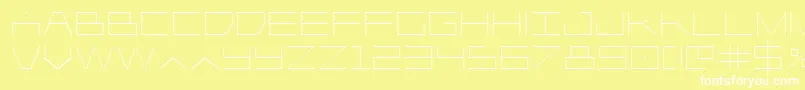 Player1up-Schriftart – Weiße Schriften auf gelbem Hintergrund