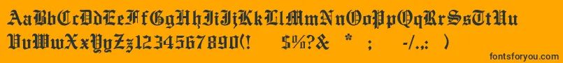 English ffy Font – Black Fonts on Orange Background