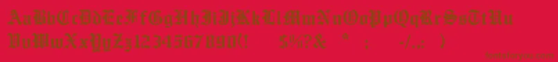 Fonte English ffy – fontes marrons em um fundo vermelho