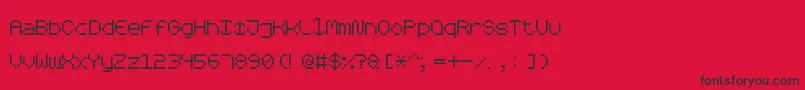 RoundedPixel7-Schriftart – Schwarze Schriften auf rotem Hintergrund