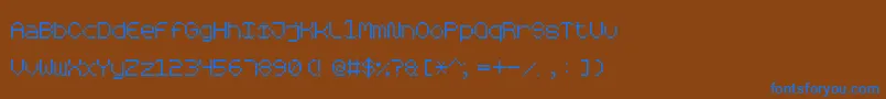 Czcionka RoundedPixel7 – niebieskie czcionki na brązowym tle