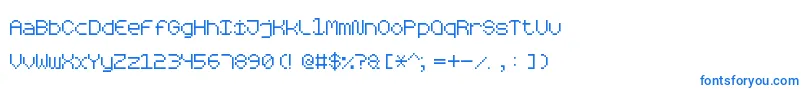 Czcionka RoundedPixel7 – niebieskie czcionki na białym tle