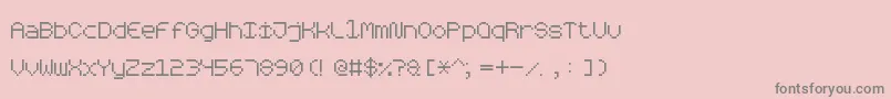フォントRoundedPixel7 – ピンクの背景に灰色の文字
