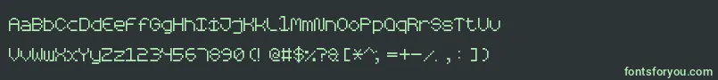 Fonte RoundedPixel7 – fontes verdes em um fundo preto