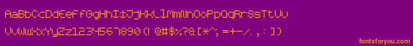 Czcionka RoundedPixel7 – pomarańczowe czcionki na fioletowym tle
