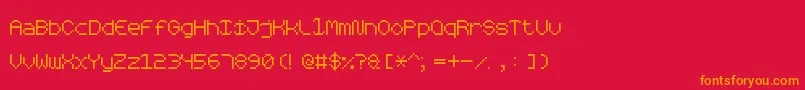 RoundedPixel7 Font – Orange Fonts on Red Background