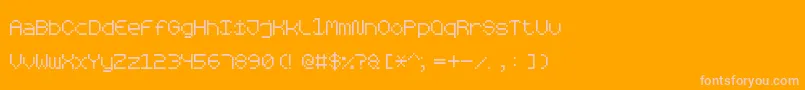 Fonte RoundedPixel7 – fontes rosa em um fundo laranja