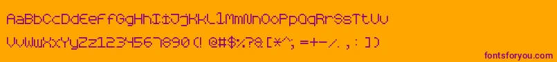 Шрифт RoundedPixel7 – фиолетовые шрифты на оранжевом фоне