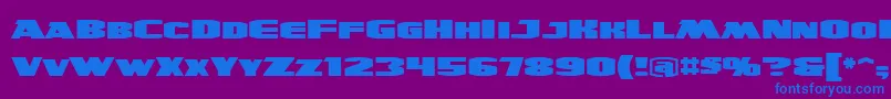UltraviolentbbReg-Schriftart – Blaue Schriften auf violettem Hintergrund