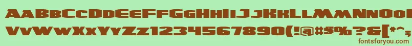 UltraviolentbbReg Font – Brown Fonts on Green Background