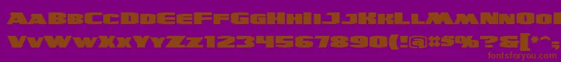 フォントUltraviolentbbReg – 紫色の背景に茶色のフォント