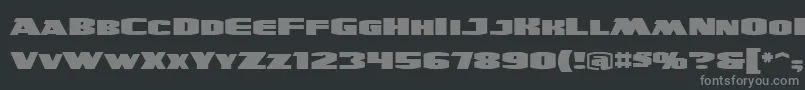 フォントUltraviolentbbReg – 黒い背景に灰色の文字