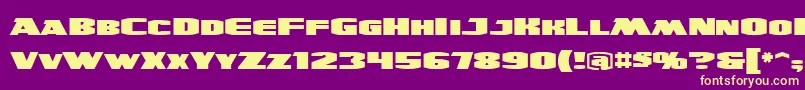 UltraviolentbbReg Font – Yellow Fonts on Purple Background