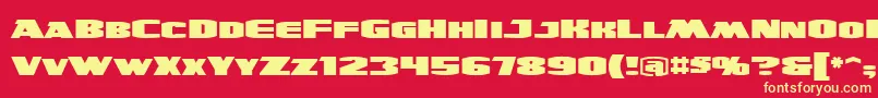 UltraviolentbbReg-Schriftart – Gelbe Schriften auf rotem Hintergrund