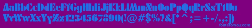 Armyblackplain-Schriftart – Blaue Schriften auf violettem Hintergrund