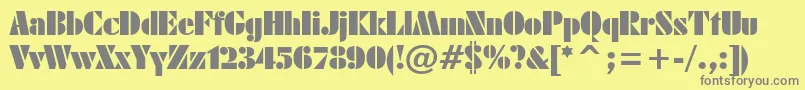 Armyblackplain-fontti – harmaat kirjasimet keltaisella taustalla