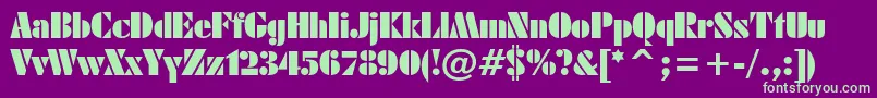 Armyblackplain-fontti – vihreät fontit violetilla taustalla