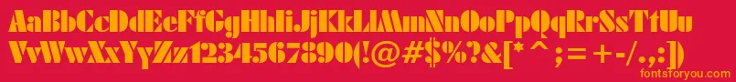 フォントArmyblackplain – 赤い背景にオレンジの文字