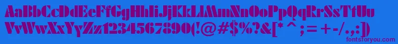 Armyblackplain Font – Purple Fonts on Blue Background