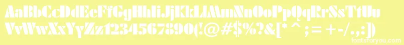フォントArmyblackplain – 黄色い背景に白い文字