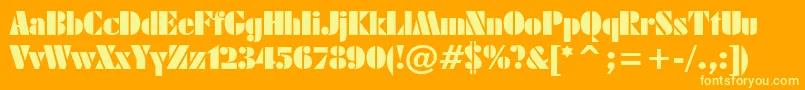 Armyblackplain-Schriftart – Gelbe Schriften auf orangefarbenem Hintergrund