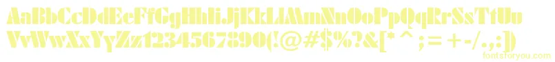 フォントArmyblackplain – 白い背景に黄色の文字