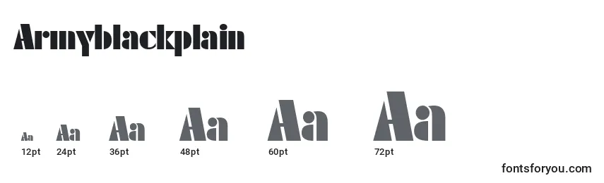 Armyblackplain Font Sizes