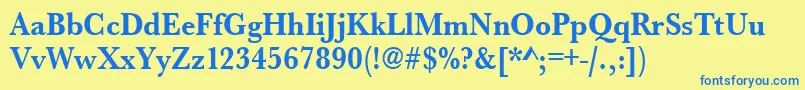 UrwbaskertextnarBold Font – Blue Fonts on Yellow Background