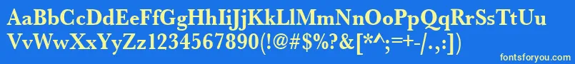 UrwbaskertextnarBold Font – Yellow Fonts on Blue Background