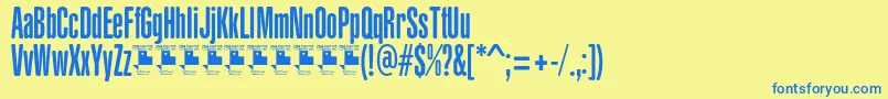 Шрифт YacarenaUltraPersonalUse – синие шрифты на жёлтом фоне