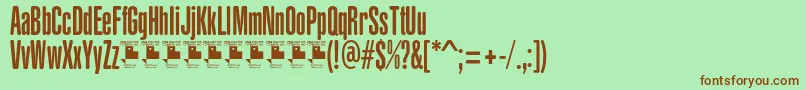 YacarenaUltraPersonalUse Font – Brown Fonts on Green Background