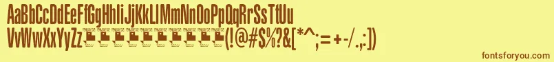 YacarenaUltraPersonalUse-fontti – ruskeat fontit keltaisella taustalla