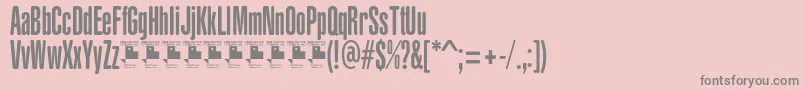 フォントYacarenaUltraPersonalUse – ピンクの背景に灰色の文字