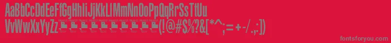 YacarenaUltraPersonalUse-Schriftart – Graue Schriften auf rotem Hintergrund