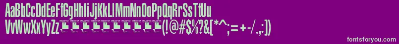 YacarenaUltraPersonalUse-fontti – vihreät fontit violetilla taustalla