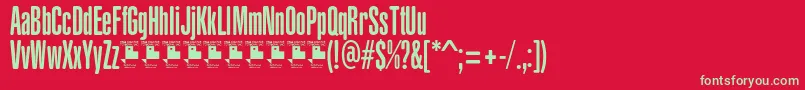 YacarenaUltraPersonalUse Font – Green Fonts on Red Background