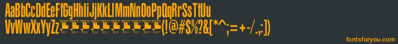 フォントYacarenaUltraPersonalUse – 黒い背景にオレンジの文字