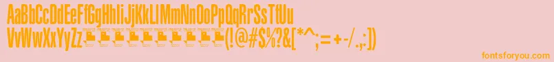 フォントYacarenaUltraPersonalUse – オレンジの文字がピンクの背景にあります。