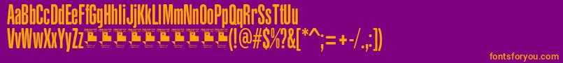 YacarenaUltraPersonalUse-Schriftart – Orangefarbene Schriften auf violettem Hintergrund