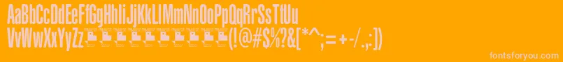 YacarenaUltraPersonalUse-fontti – vaaleanpunaiset fontit oranssilla taustalla