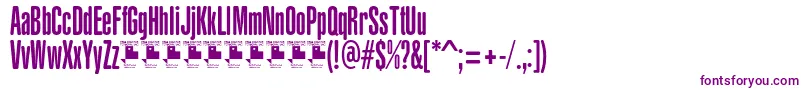 フォントYacarenaUltraPersonalUse – 白い背景に紫のフォント