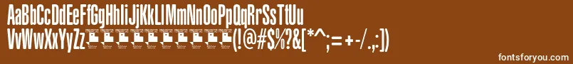 Шрифт YacarenaUltraPersonalUse – белые шрифты на коричневом фоне