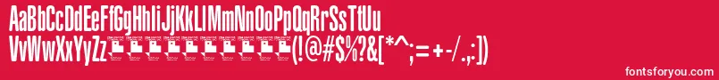 Шрифт YacarenaUltraPersonalUse – белые шрифты на красном фоне